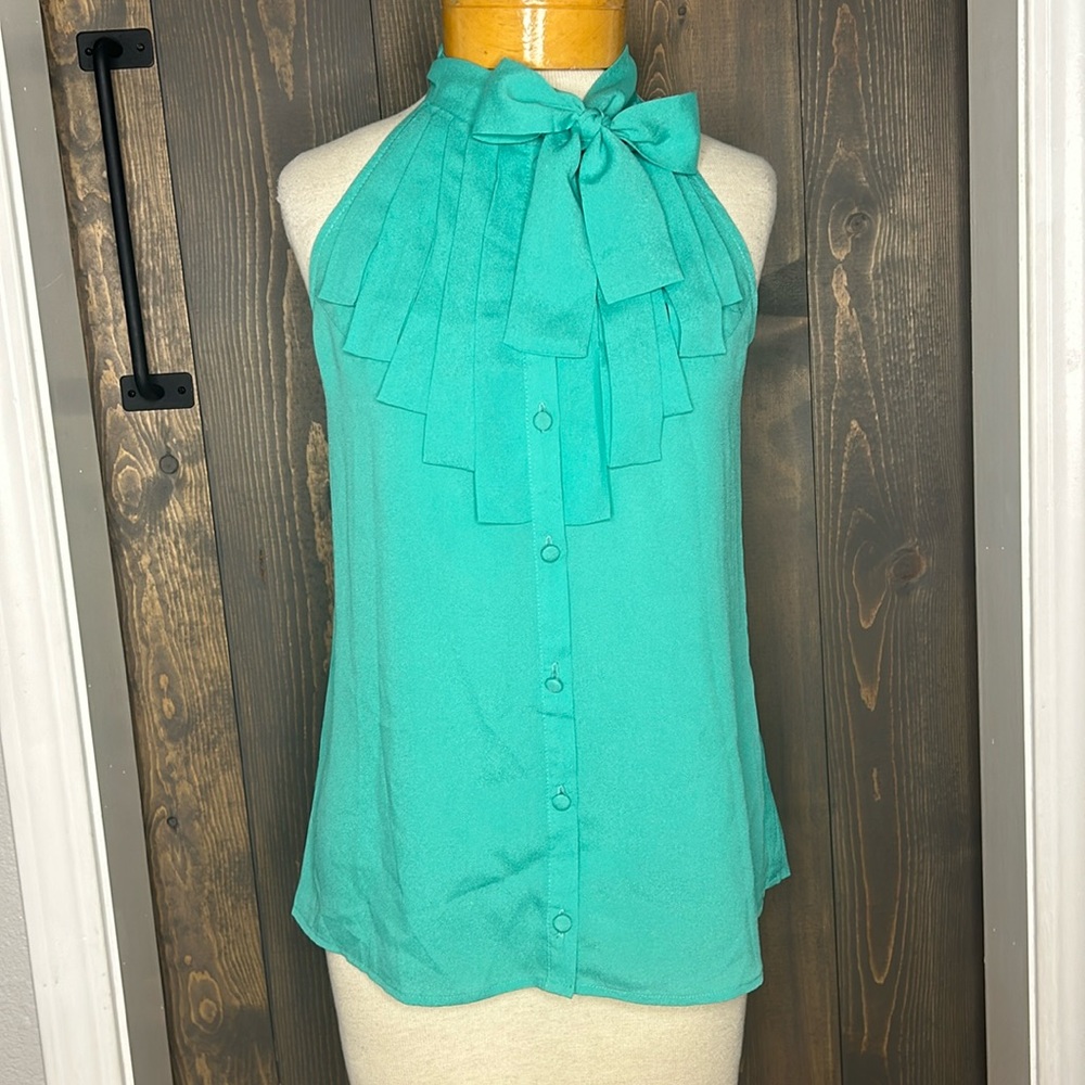 Mint sleeveless button up Blouse